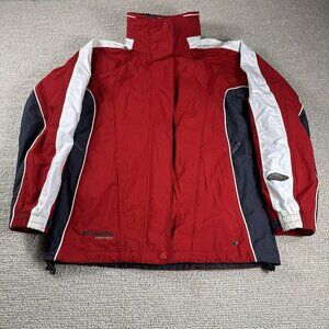 Columbia Omni Tech Vertex Waterproof Hidden Hood Jacket Red Women’s Size Medium